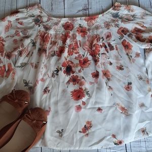 4 for $20 Papaya floral off the shoulder top sz S